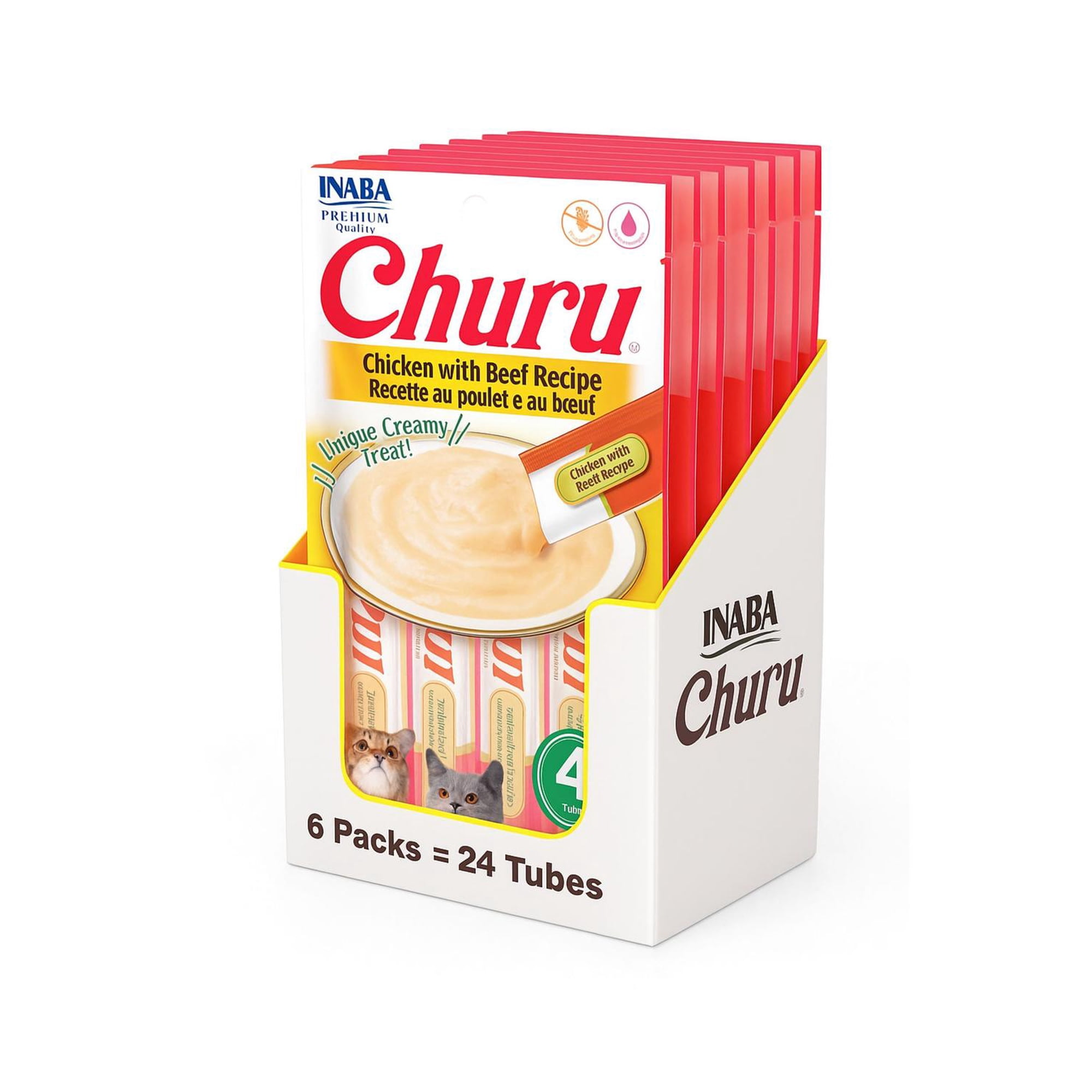 Churu Cat Pollo y Vacuno 14g x4 | Pack 6 Unidades
