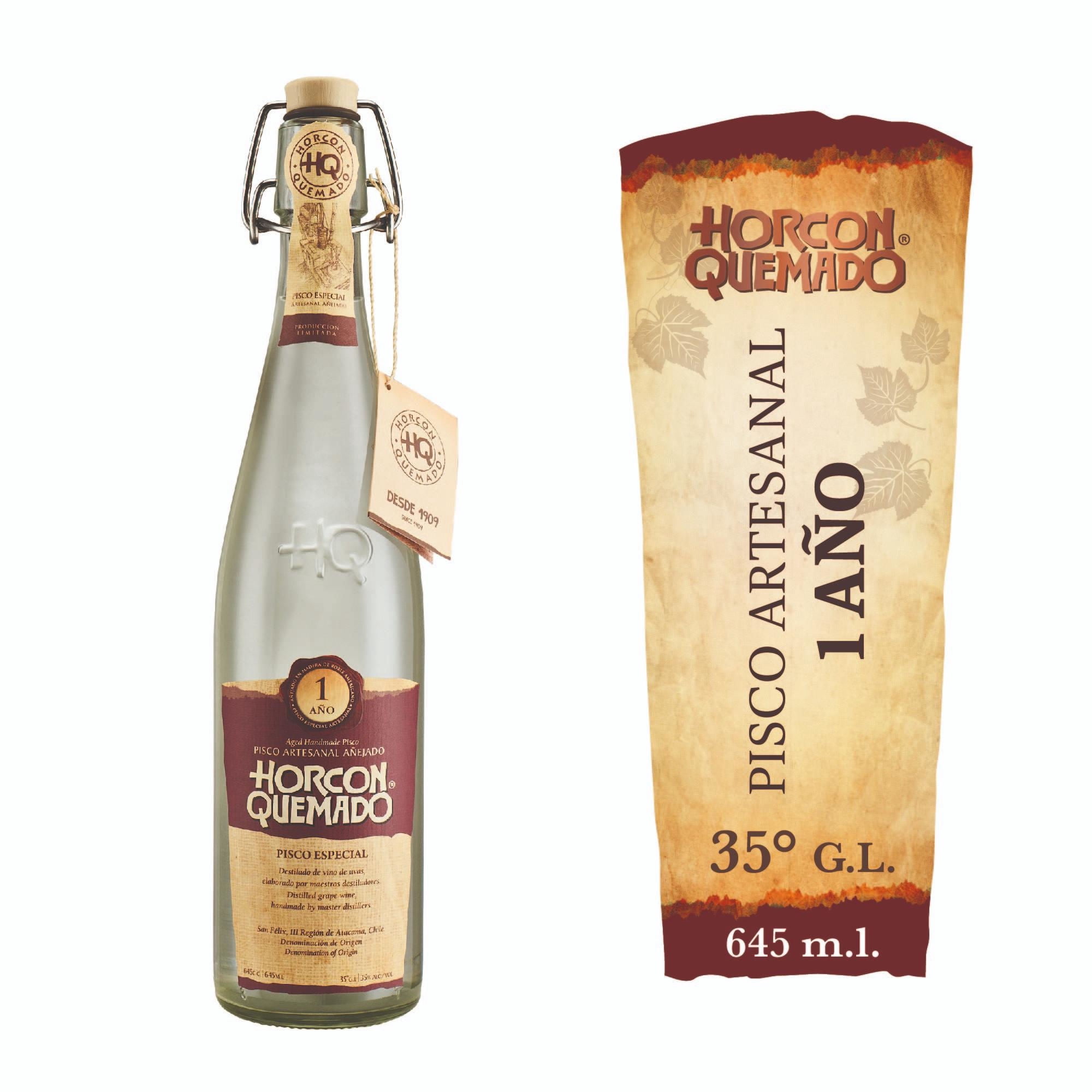 Pisco Artesanal Añejado 35°c Caja 645 cc Horcon Quemado