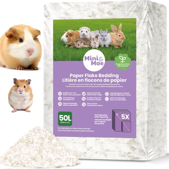 Cama para hámsters mini&moe 50 L sin polvo – Papel