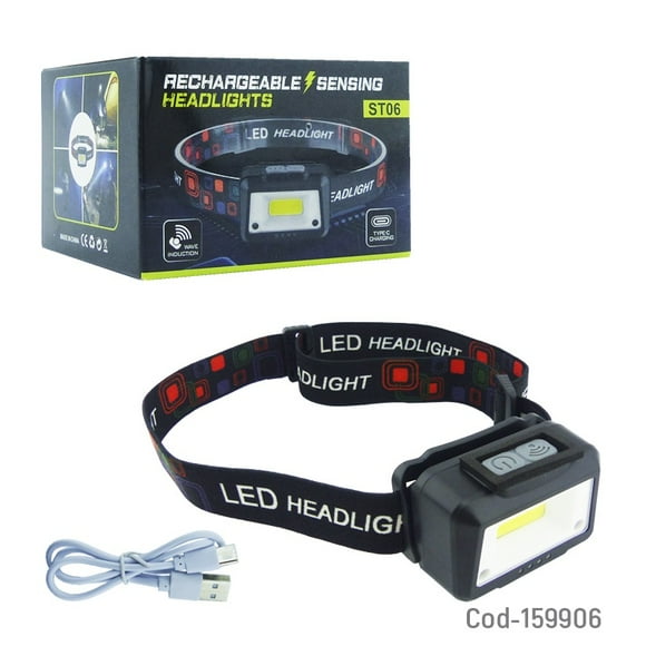 Linterna Minero 1 Led Cob Mod.st06 Luz Bca Y Strobo