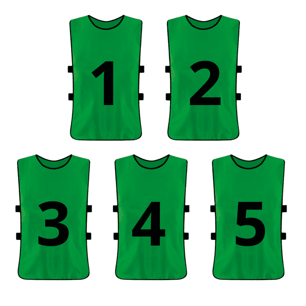 Set de 5 Petos Deportivos Numerados para Adultos Unisex