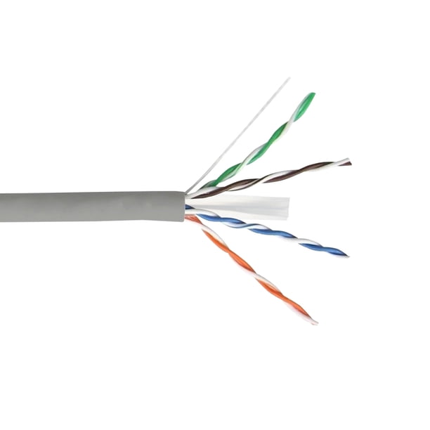 CB6L-UG3 LINKMADE Cable UTP categoría 6, unifilar, color gris, conductor de cobre, cubierta PVC, bobina de 300 metros, fabricado en Taiwán