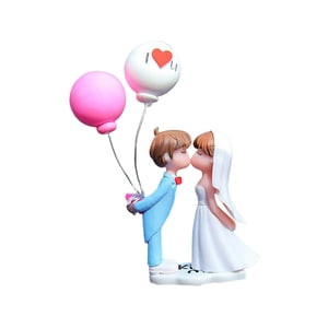 Bothyi - Resina Encantadora Pareja Coche Decoración Para Dormitorio Coche Niños Niñas Cumpleaños Regalos Azul Rosa