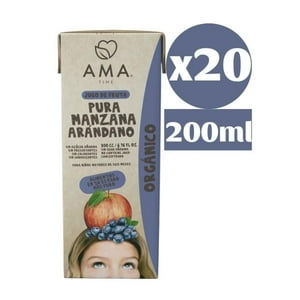 Ama Time - Pack Ama Jugo De Fruta Orgánico Manzana Arándano 20X200Cc Tetra