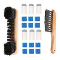 Ioensy - Juego De Cepillos De Limpieza De Madera Slip On Pool Cue Tip Cerdas Cepillo De Mesa De Billar Color Madera