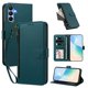 thumbnail image 2 of Funda con Billetera para [Samsung Galaxy A15] con Bolsillo Zipper y Tarjetero Verde pavo real, 2 of 6