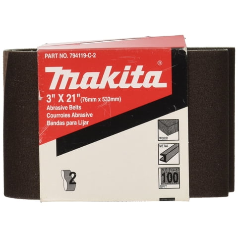 Cinta Abrasiva Makita 742306-7, Grano 40, 3 X 21 Pulgadas (10/Paquete)