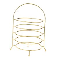 Magideal - Soporte De Exhibición De Mesa De Postres De Acero Inoxidable, Soporte De Exhibición De Dulces De Frutas, Soporte De Exhibición Decorativo De Postres P 5 Capas De Oro