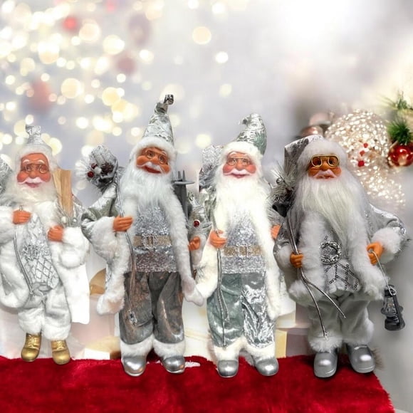 Viejo Pascuero Adorno Navideño Decorativo 30 Cm Blanco