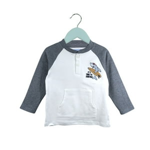 Pumucki - Polera Manga Larga Tiburón Talla 18-24M