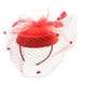 thumbnail image 2 of Tocados Sombreros Cóctel Té Fiesta Sombreros Con Velo Para Mujer Rojo., 2 of 3