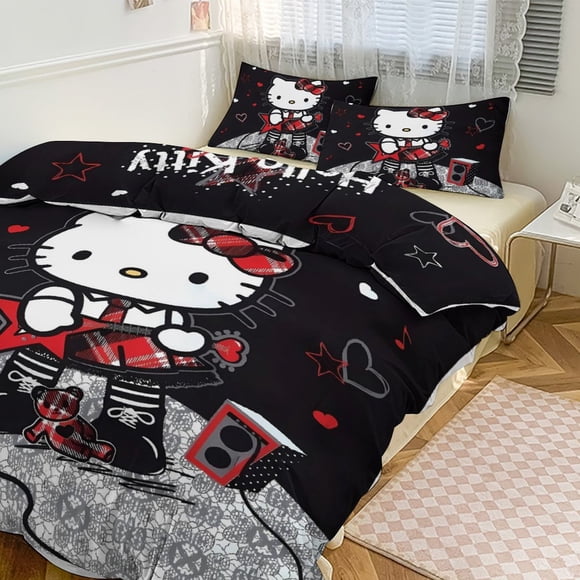 Hello Kitty 3Piece Reversible Twin Bed Set