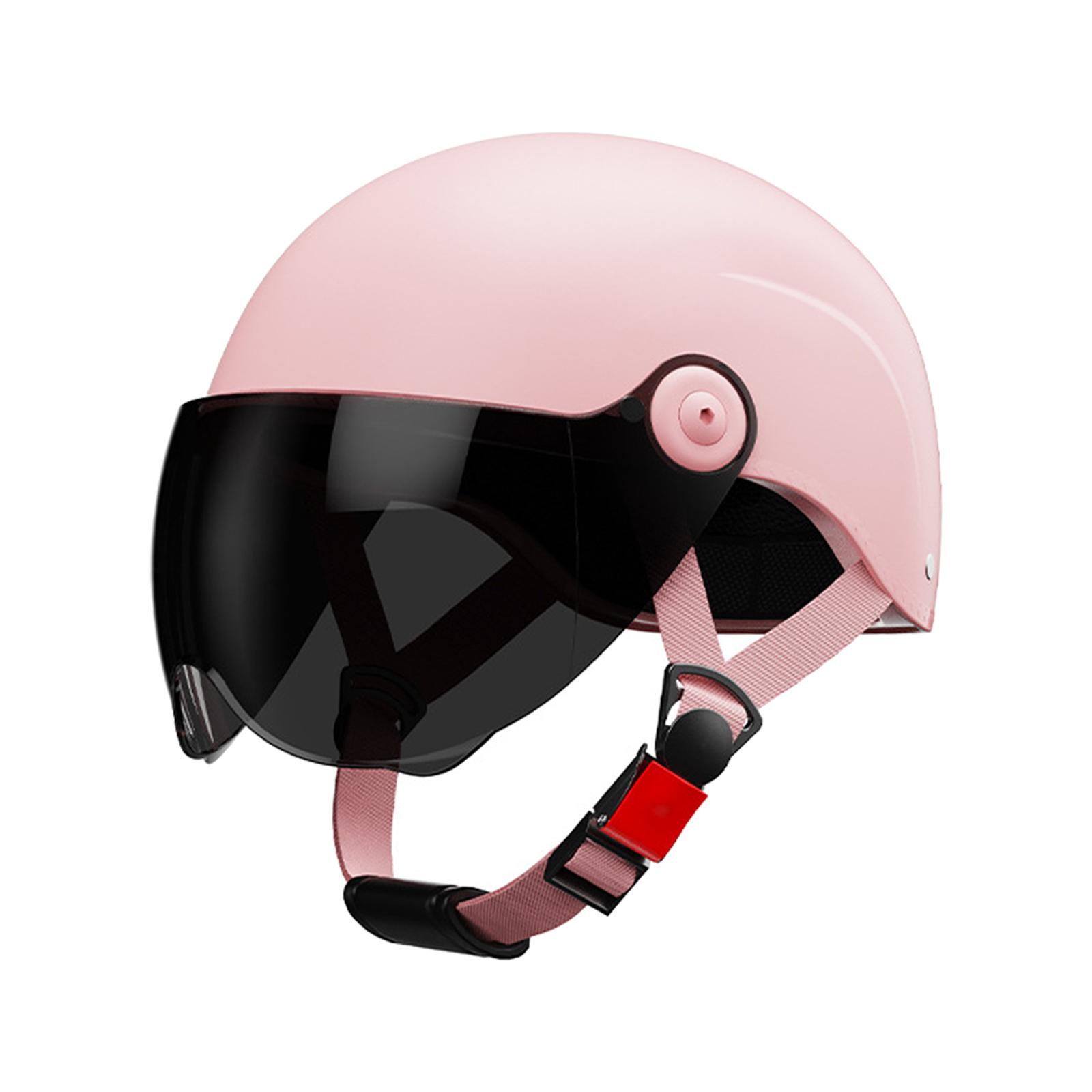 Ioensy - Casco De Moto Casco Vintage Para Adultos Hombres Mujeres Bicicleta Motocross Rosa