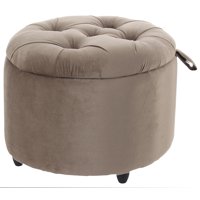Máxima Design - Pouf Baúl Zoe Cafe Felpa 60X60X50 Cm