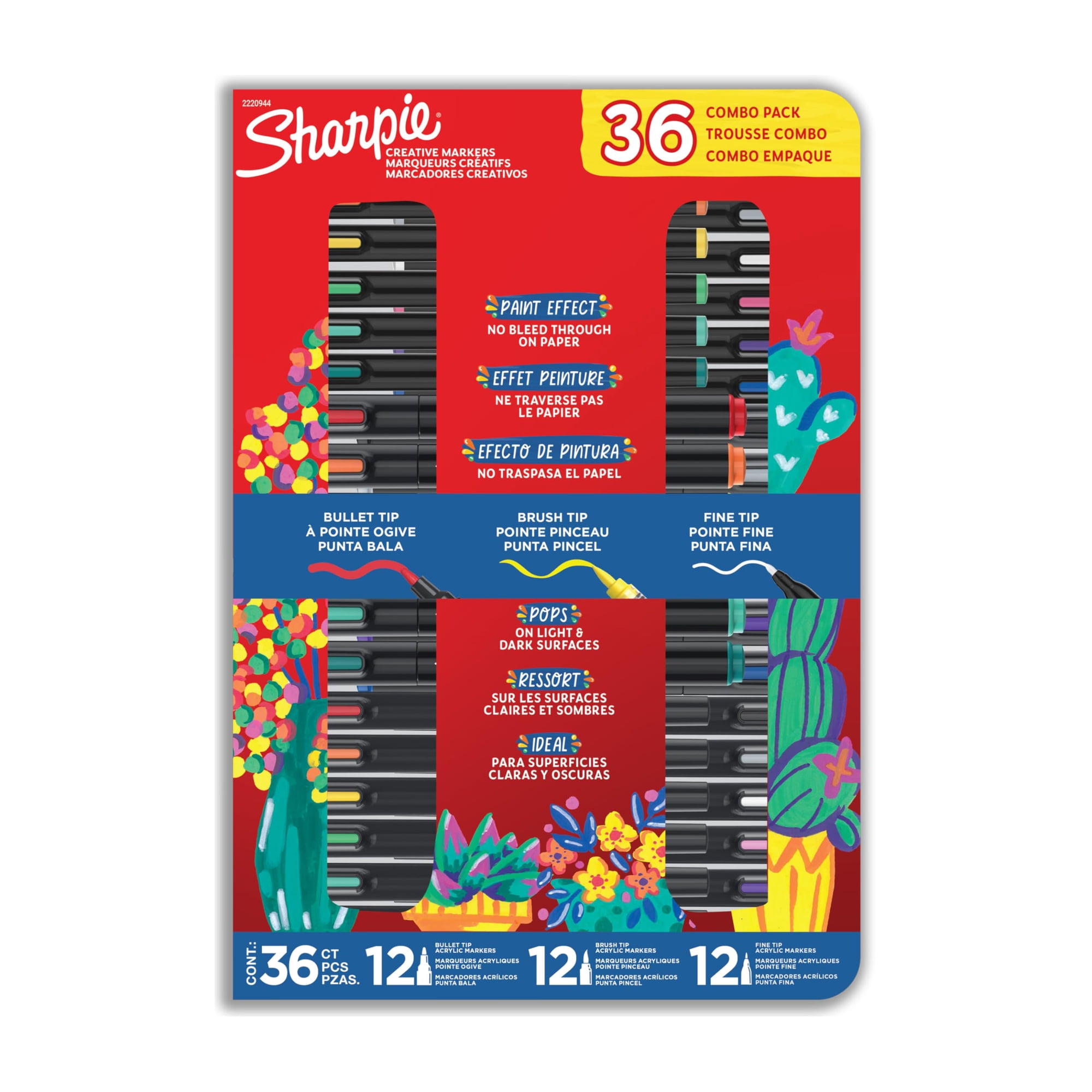Rotulador Sharpie Creative, Acrílico A Base De Agua, 36 Colores