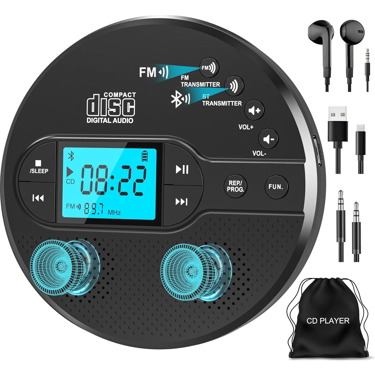 Reproductor Cd Portatil Sunoony Bluetooth Fm Aux Cd35h