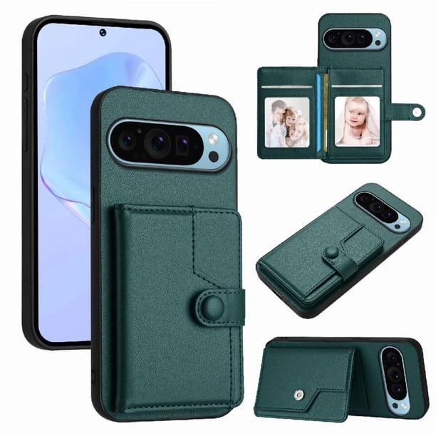FOXDOCK Funda para Google PIXEL 9 Pro con Bloqueo RFID - Diseño Elegante con Cierre de Botón