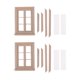 thumbnail image 3 of 1/12 Casa De Mu?ecas Miniatura Sin Pintar Madera 6 Paneles Marco De Ventana Doble 2 Set, 3 of 3