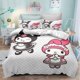 thumbnail image 1 of Bed- Duve-t Cov-er Anime- Cartoon Kuromi Melody -Kawaii Bed-ding Sets 3D Lightw-eight 3 Piece C-omforter Sets 1 Duvet -Cover and 2 -Pillow Shams for Boys Girl, 1 of 5
