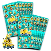 Minions - Paquete De 12 Hojas Adhesivas Party Favors Bundle Despicable Me