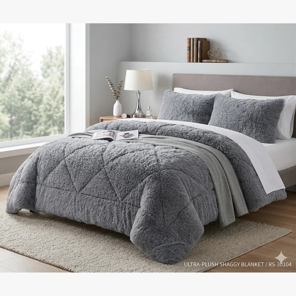Cobertor Plumón Invierno Chiporro Peludo Cama 2 Plazas 230 X 250 CM - GRISS