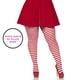thumbnail image 4 of Mallas Leg Avenue de nailon a rayas, blanco/rojo, tallas grandes 3X-4X, 4 of 5