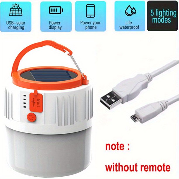 1pc Solar Power Camping Lantern, USB Rechargeable Lantern Flashlight Outdoor, LED Portable Solar Camping Light Emergency Power Bank For Home Emergency, Fishing, Camping, Hiking, Garden, Hurricane, Wit