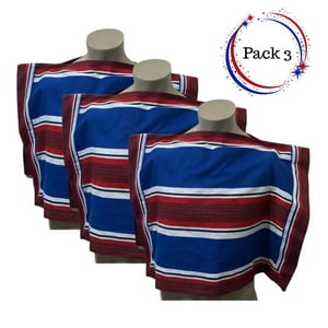 Genérico - Pack 3 Mantas Poncho De Huaso Cueca Adulto-Juvenil 67X100Cm