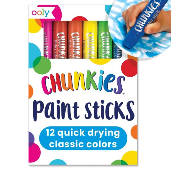 Barras de pintura Ooly Chunkies, 12 unidades, sin problemas, para niños