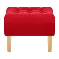 Bodevir - Pouf Wood 1C Felpa 05 Rojo