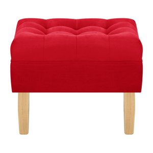 Bodevir - Pouf Wood 1C Felpa 05 Rojo