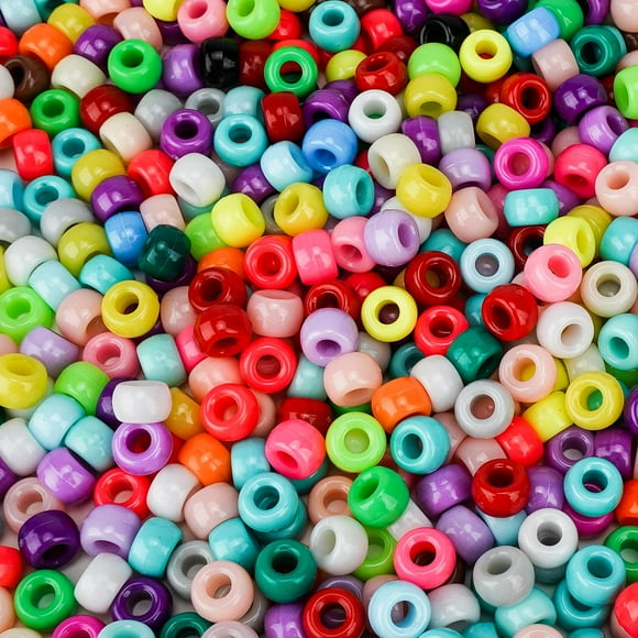 Pony Beads Paodey, 1200 unidades, cuentas Kandi de 9 mm para manualidades