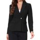 thumbnail image 1 of INSPIRE CHIC Blazer de trabajo para mujeres con solapa, un solo botón, manga larga, traje casual de negocios con bolsillos, L Negro, 1 of 6