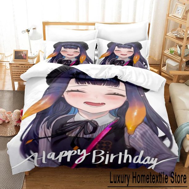 Hololive Ninomae Ina'nis holoEN Bedding Set Boys Girls Size Duvet Cover Pillowcase Bed Kids Adult Home Textile Bed Sheets