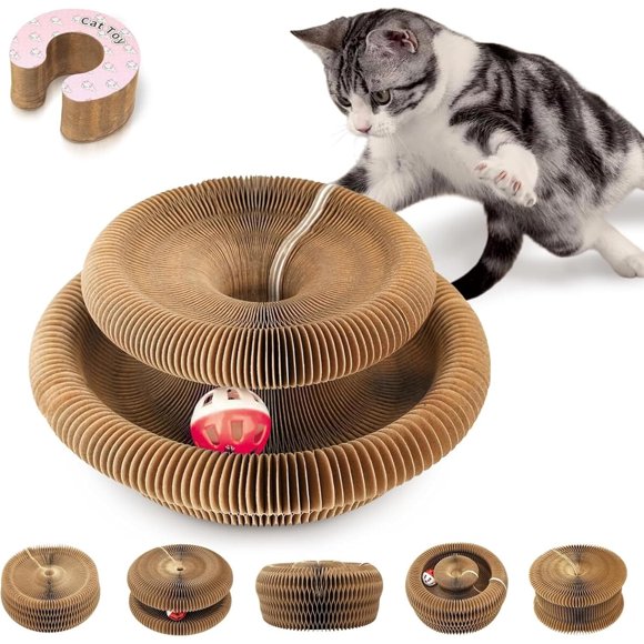 Rascador para Gatos MAXTOOA Reversible de Cartón Magnético Rosa