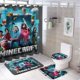 thumbnail image 1 of Una película de Minecraft-theme 4-Piece Shower Curtain Set with Rugs, Waterproof Bathroom Decor Set Includes Bath Mat, U-Shaped Rug, Toilet Lid Cover and Curtain with Hooks, 1 of 6