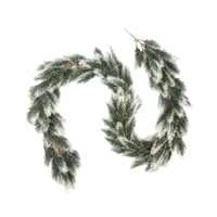 Bothyi - Guirnalda Navideña Rústica De Enredadera Verde Para Centros De Mesa, Chimenea De Casa, Verde Flocado