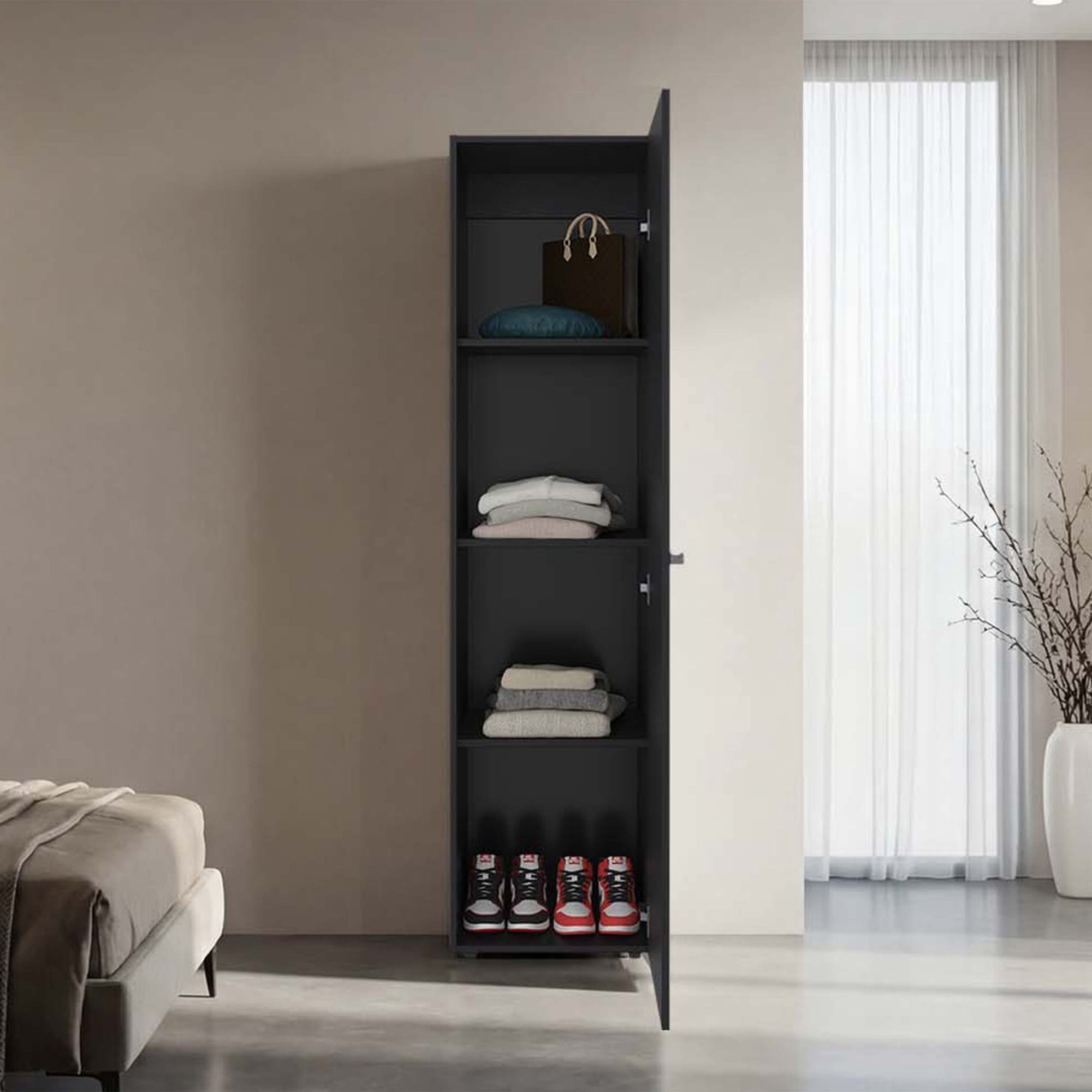 Closet 1 Puerta Con Espejo Tuhome Dreams Wengue 170,0x40,0x40,2 Cm