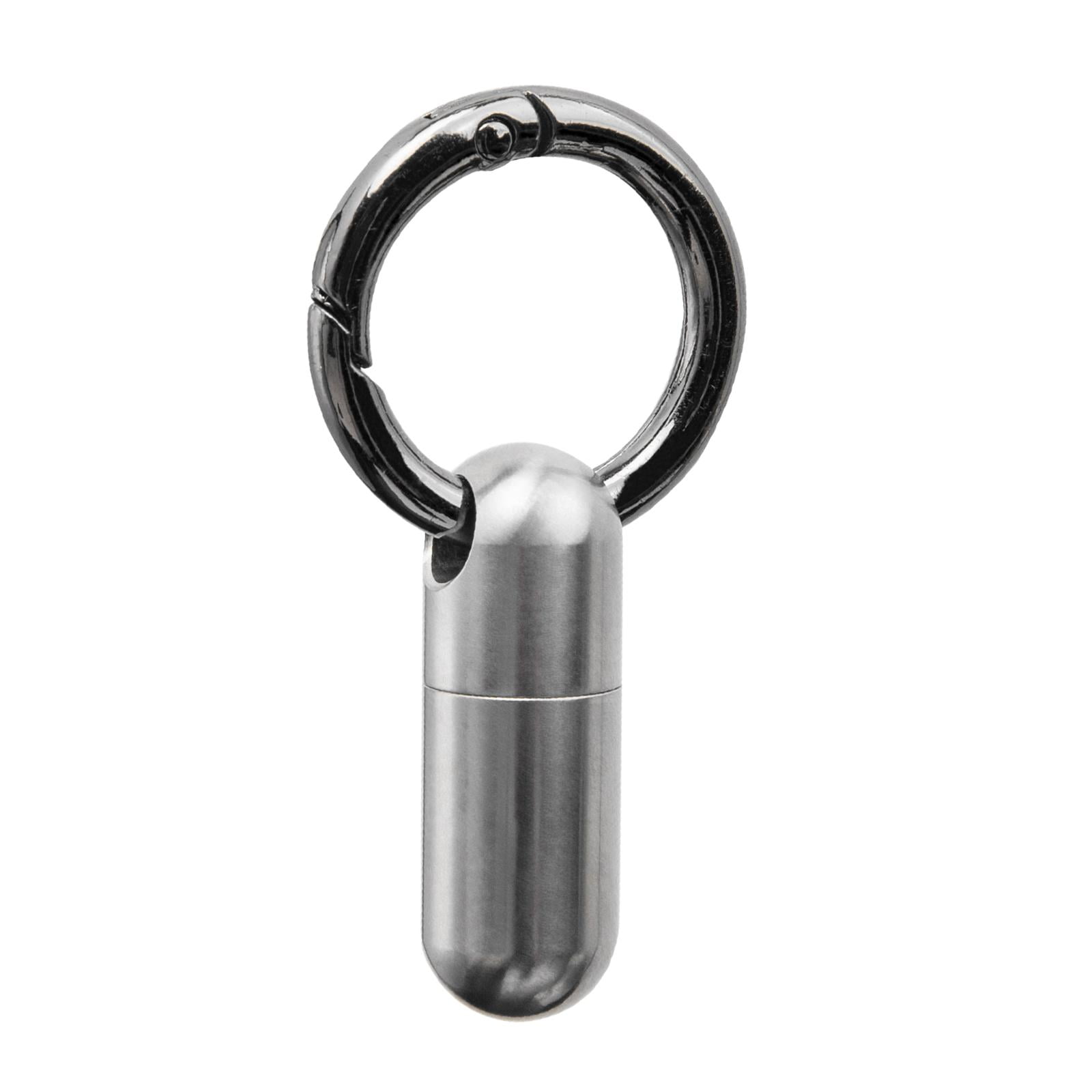 Magideal - Caja De Píldoras De Titanio Titular De La Píldora Botella De Sello Llavero Ligero Botella De Píldora Caja De Píldoras Pequeña Para Viaje Oficina Viaja Plata