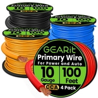 Kit De Cables Gearit Calibre 10 Cca, 100 Pies Cada Uno (400 Pies En Total), 10 Awg