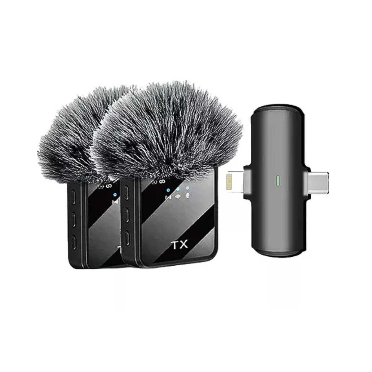 Genérica - Pack 2 Microfonos Inalambrico Dual Para Iphone Y Android