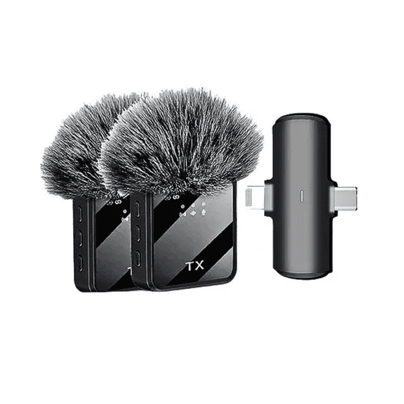 Pack 2 Microfonos Inalambrico Dual Para iPhone Y Android