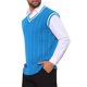 thumbnail image 4 of INSPIRE CHIC Chaleco de Punto Sin Mangas con Cuello en V de Color Sólido para Hombre S Azul, 4 of 5