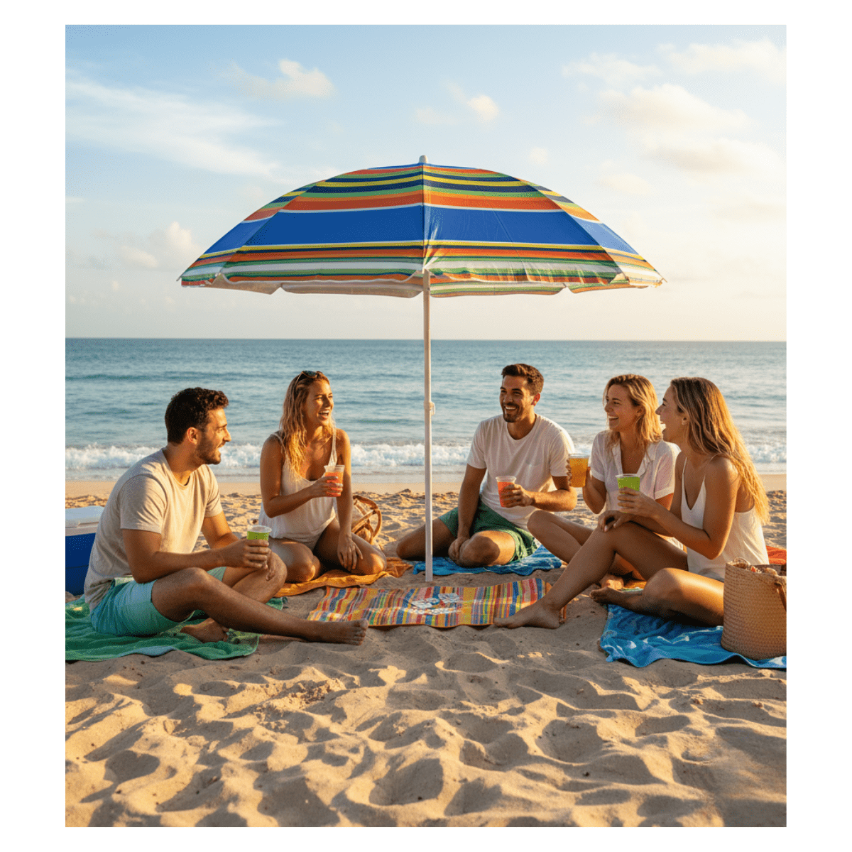 Genérico - Quitasol Paraguas Playa Protección Uv Sombrilla Verano 150cm Mix Colores