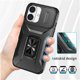 thumbnail image 3 of Funda Armada para iPhone 16 Plus con Tapa Deslizante y Soporte Magnético Giratorio Negro, 3 of 5