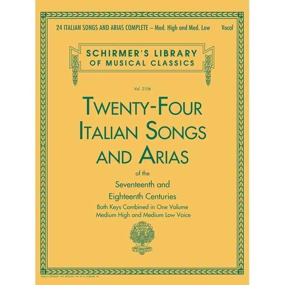 Cancionero G. Schirmer, Inc. 200 págs. Voz media alta y media baja