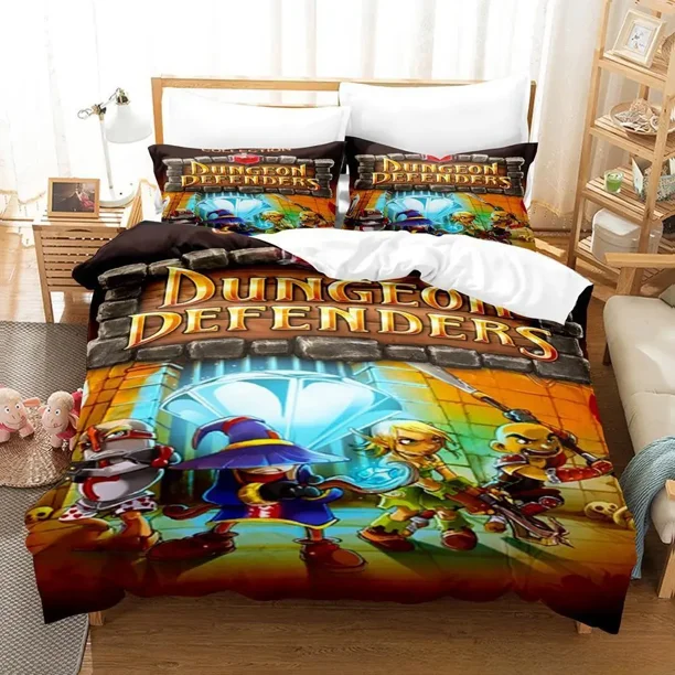 Game Dungeon Defenders Bedding Set Cartoon three-piece set Adult Kid Bedroom Duvet cover Sets home textile Bed Sheets