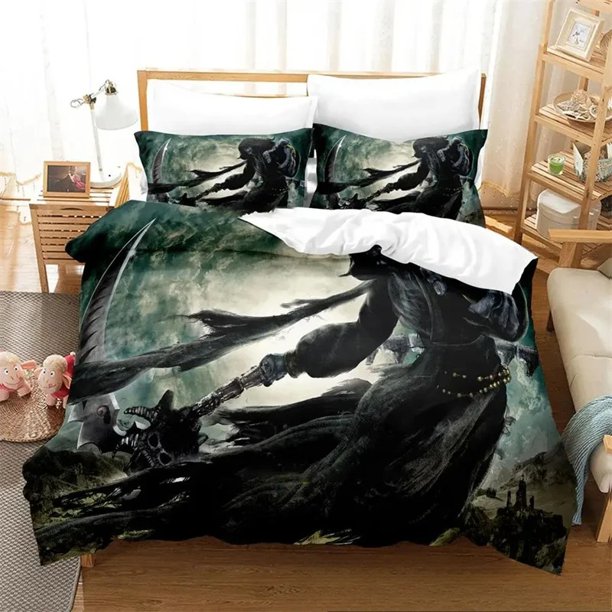 Dark Grim Reaper Bedding Set,Duvet Cover Comforter Bed Set Quilt Cover Pillowcase,King Queen Twin Size Boys Girls AdultseBed Sheets