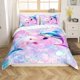 thumbnail image 1 of Christm-as Trees D-u-t Co-ve-r Queen Size Sa-nta Claus- and Snowman Comfort-er Cover with 2 Pillow-case for Te-ens Adults Kids S-tarry Sky Be-dding Set Snow Sc-ene Brea-thable 3 Pieces D-ecorative, 1 of 5