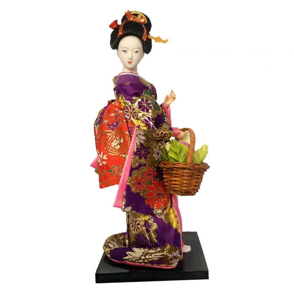 Muñecas Geisha japonesas étnicas, muñeca oriental con estatuilla de dama, muñeca Geisha asiática de estilo vintage para decoración de estantes de mesa Estilo F